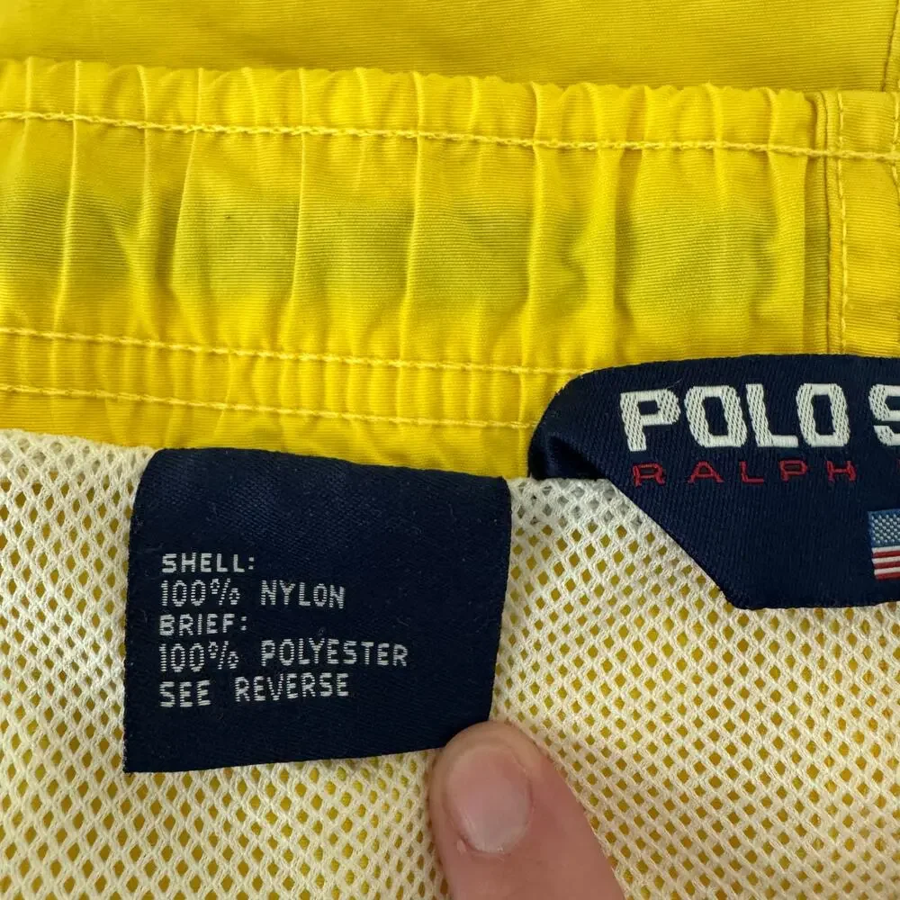 POLO SPORT Swim Trunks Men’s XL Yellow 7” Inseam‎ Quick Dry Board Shorts Summer